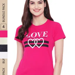 Fabflee Pack Of 4 Printed Cotton T-shirts-picture-39