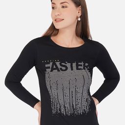appulse Women Black Typography Printed T-shirt-picture-5