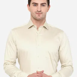 METAL Men Yellow Classic Slim Fit Formal Shirt-picture-30