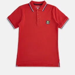 Pantaloons Junior Boys Maroon cotton  Polo Collar T-shirt-image-6