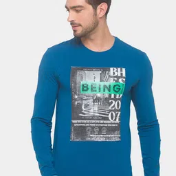 Being Human Men Blue & Grey Printed T-shirt-picture-49