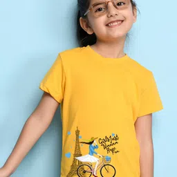 NUSYL Girls Graphic Printed Round Neck Regular Sleeves T-shirt-image-16