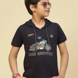 Monte Carlo Boys Graphic Printed Hooded Neck T-Shirt-picture-33