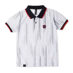 earth conscious Boys Striped Polo Collar Cotton T-shirt-picture-13