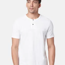 7 Alt by Pantaloons Henley Neck Slim Fit Cotton T-shirt-image-89