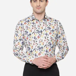 Greenfibre Men Slim Fit Floral Printed Cotton Formal Shirt-picture-10