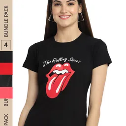 Fabflee Pack of 4 Typography Printed Cotton T-shirt-picture-27