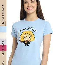 Fabflee Pack Of 4 Graphic Printed Cotton T-shirt-picture-16