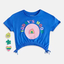 Pantaloons Junior Girls Typography Printed Cotton T-Shirt-image-67