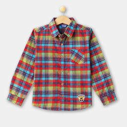 R&B Boys Red Tartan Checks Casual Cotton Shirt-picture-28