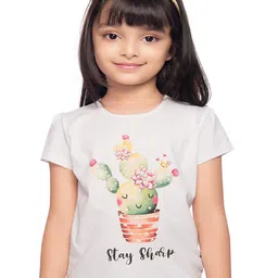 Tiny Baby Girls White & Green Printed Puff Sleeve T-shirt-picture-34