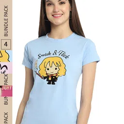 Fabflee Pack Of 4 Typography Printed Cotton T-Shirt-picture-19