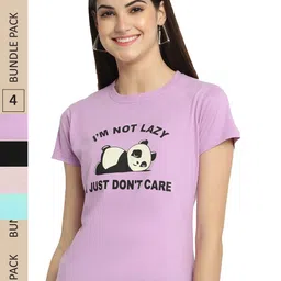 Fabflee Pack Of 4 Printed Cotton T-shirts-picture-37