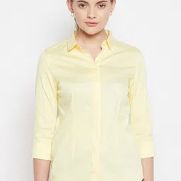Crozo By Cantabil Women Yellow Casual Shirt-picture-23