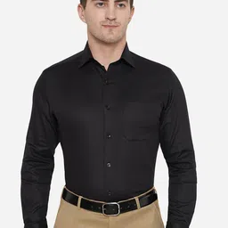 METAL Men Black Classic Slim Fit Cotton Formal Shirt-picture-28