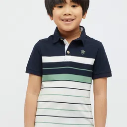 One Friday Boys Striped Polo Collar T-shirt-picture-15