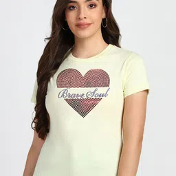 shashvi Women Yellow Typography Printed T-shirt-image-80