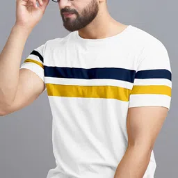 AUSK Men White Striped T-shirt-picture-57