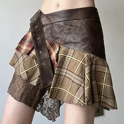 LULU & SKY Checked A-Line Mini Skirt-picture-39