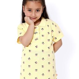 Bodycare Kids Girls Printed Polo Collar Cotton T-shirt-picture-29