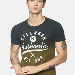 Steenbok Ombre Typography Printed Round Neck Cotton T-shirt-picture-15