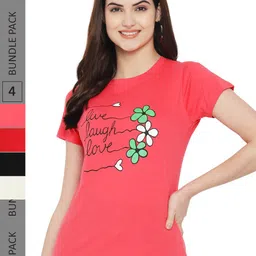 Fabflee Pack Of 4 Printed Cotton T-Shirts-picture-14