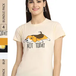 Fabflee Pack Of 4 Graphic Printed Cotton T-shirt-picture-24