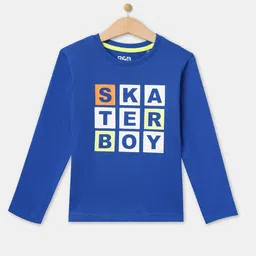 R&B Boys Blue Typography Printed Cotton T-shirt-picture-12