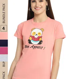 Fabflee Pack Of 4 Printed Cotton T-shirts-picture-10