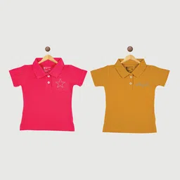Bodycare Infants Girls Pack Of 2 Polo Collar Cotton T-shirt-picture-46