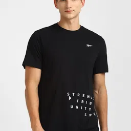 Reebok Men Black Printed Slim Fit Training or Gym T-shirt-picture-16