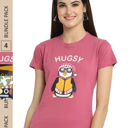 Fabflee Pack of 4 Printed Cotton T-shirts-picture-20