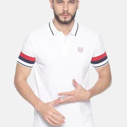 Steenbok Polo Collar Striped Regular Fit Pure Cotton T-shirt-picture-13