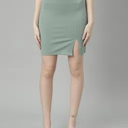 SHOWOFF Front Slit Pencil Mini Skirt-picture-38