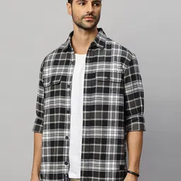 The Roadster Lifestyle Co. Checked Relaxed Twill Cotton Casual Shirt-picture-14
