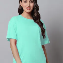 Kanvin Round Neck Pure Cotton Lounge T-shirt-picture-22
