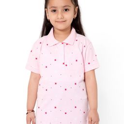 Bodycare Kids Girls Printed Polo Collar Cotton T-shirt-picture-31