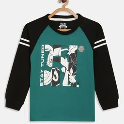 Octave Boys Green Printed Cotton T-shirt-image-8