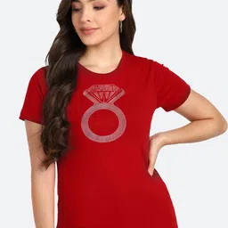 shashvi Women Red Printed T-shirt-image-42