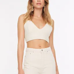 Trendyol Women Tan Solid Denim Shorts-picture-25