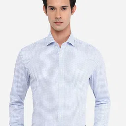 JADE BLUE Men Blue Pure Cotton Formal Shirt-picture-36