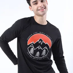 HIGHLANDER Men Black Typography Printed Slim Fit T-shirt-picture-14