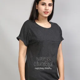 SillyBoom Typography Printed Extended Sleeves Maternity Feeding T-Shirt-picture-20