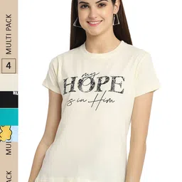 Fabflee Pack Of 4 Printed Cotton T-Shirts-picture-10