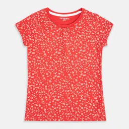 Pantaloons Junior Girls Floral Printed Round Neck Cotton  T-shirt-image-72