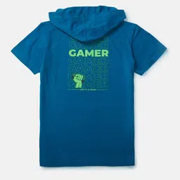 Gini and Jony Infant Boys Typography Printed Hooded Short Sleeves Cotton T-shirt-picture-25