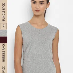 appulse Pack Of 2 Henley Neck Slim Fit Cotton T-shirt-picture-17