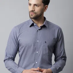 Cantabil Men Navy Blue Printed Formal Shirt-image-0
