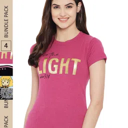 Fabflee Pack Of 4 Printed Cotton T-shirts-picture-23