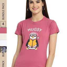 Fabflee Pack Of 4 Printed Cotton T-shirts-picture-23